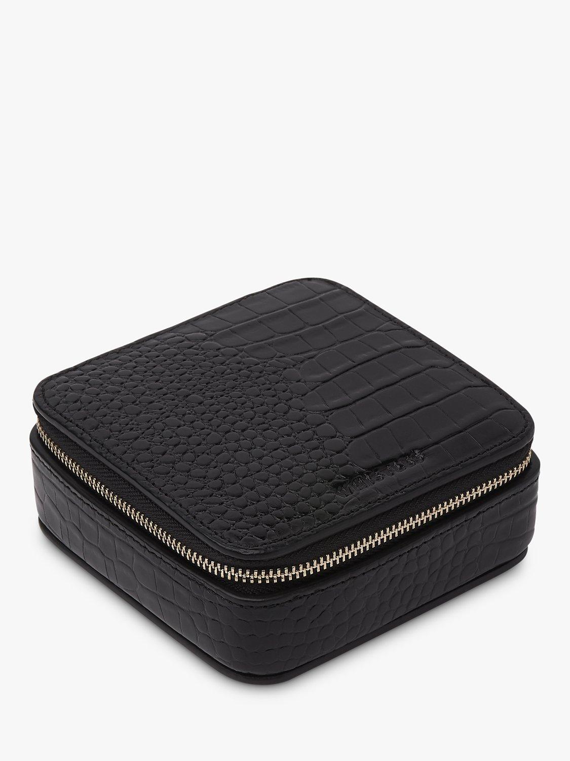 Whistles Leather Travel Jewellery Box, Black