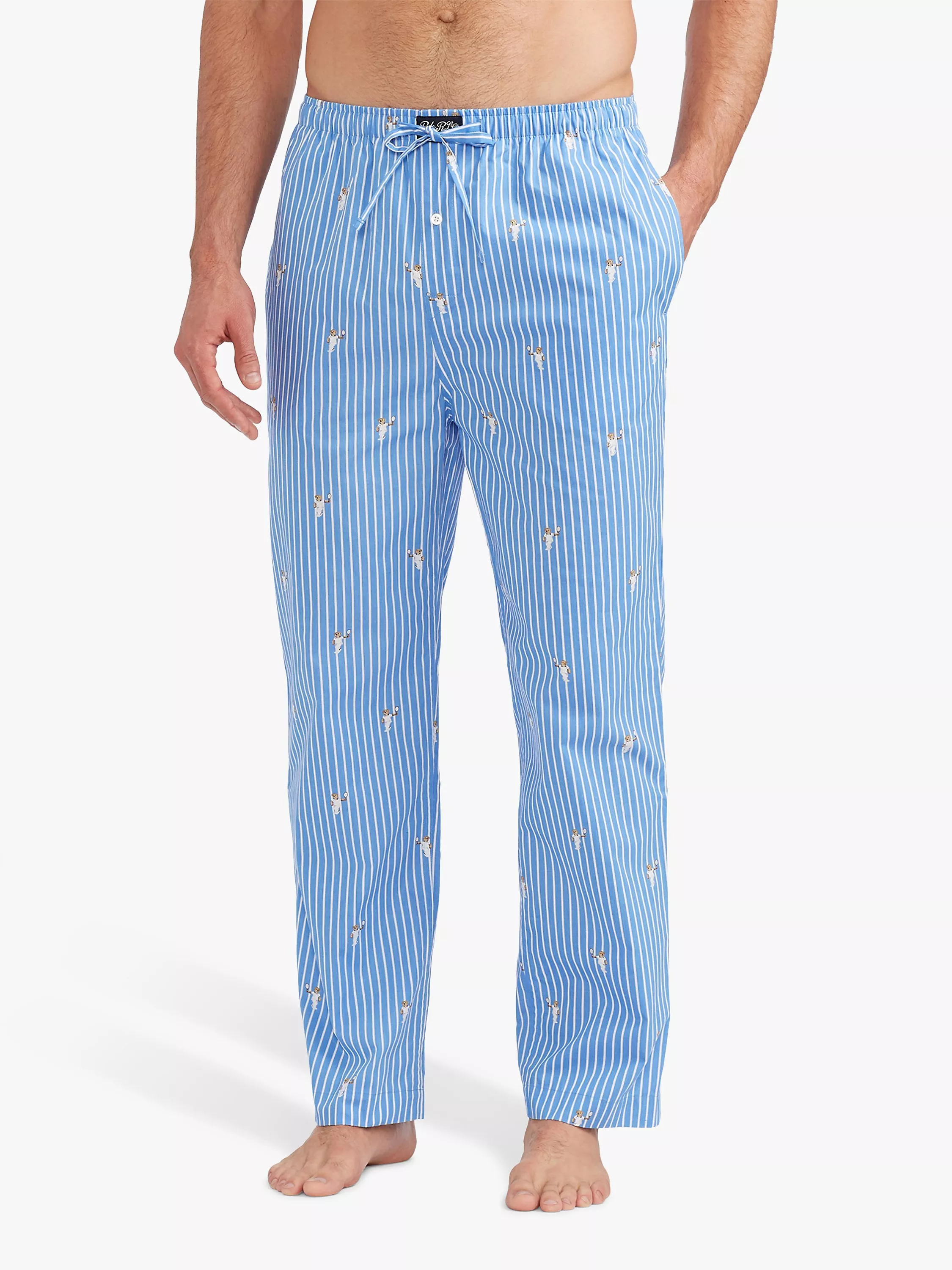Ralph Lauren Polo Bear Stripe Cotton Pyjama Pants Blue