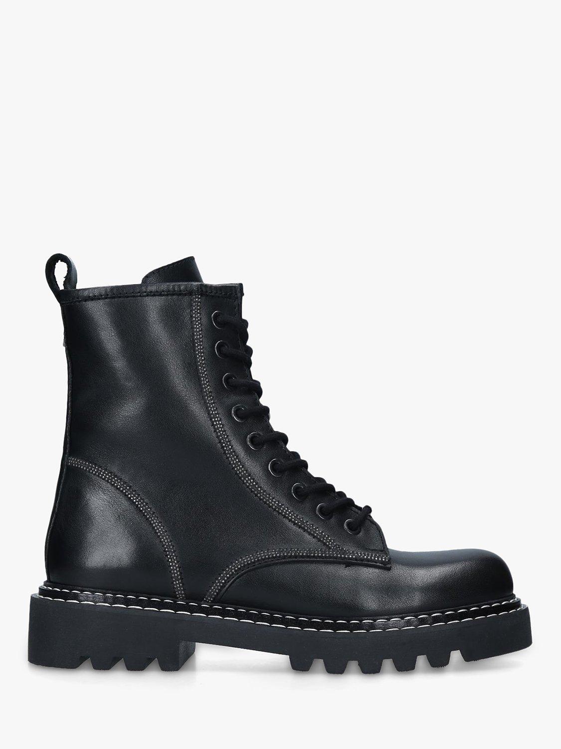 Carvela Swag Leather Biker Boots Black