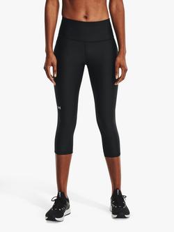 Under Armour HeatGear Armour High Waisted Cropped Leggings, Black, Black