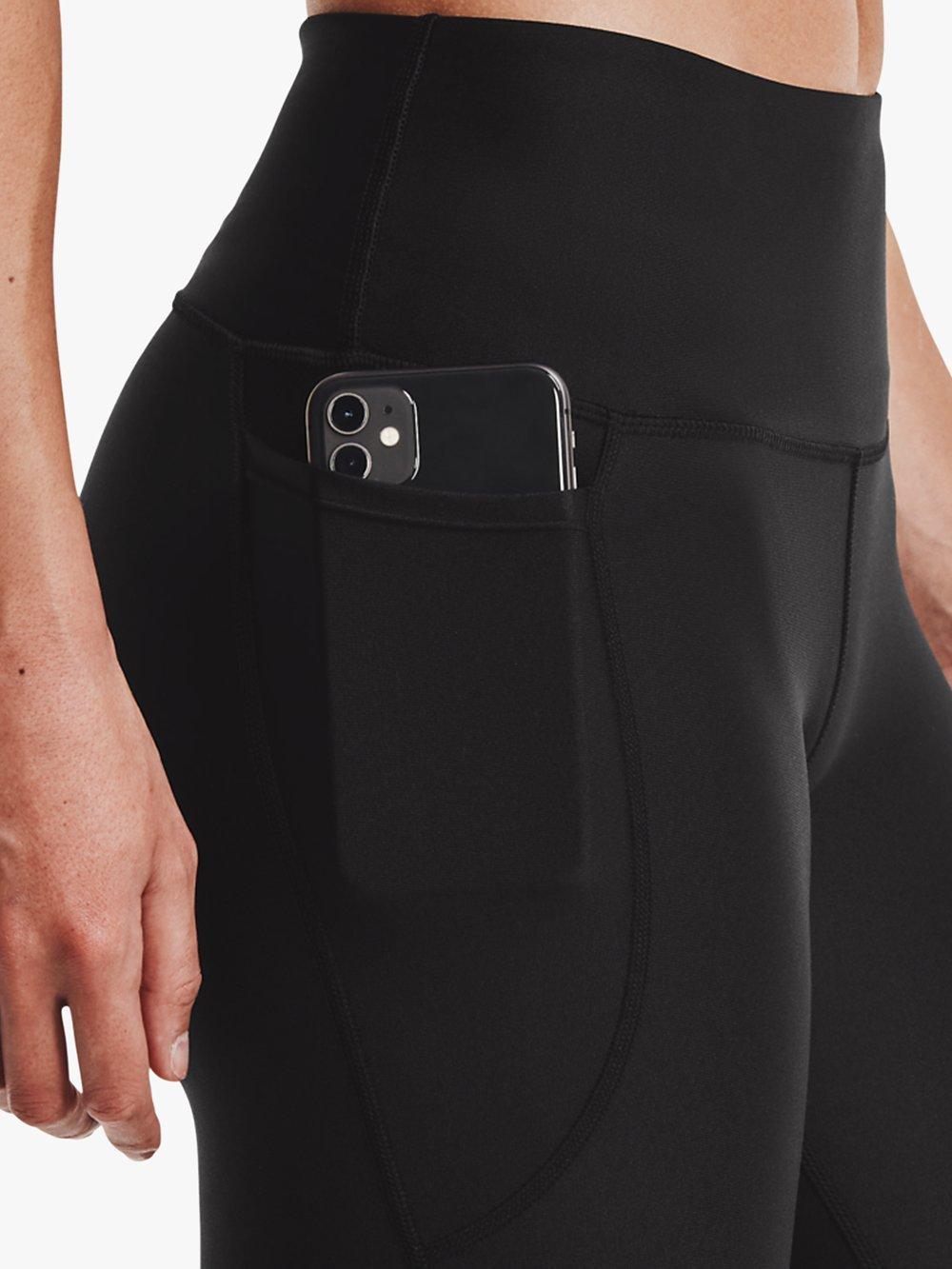 Product image 3 of 5, which shows Under Armour HeatGear® Armour No-Slip Waistband Ankle Leggings, Black, XS