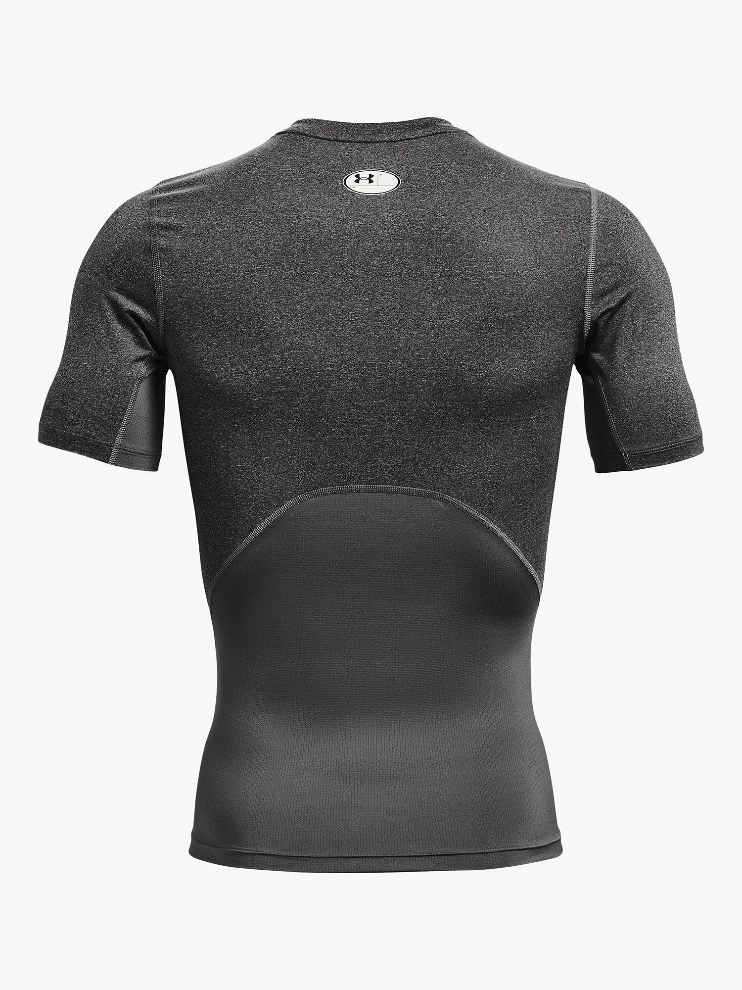 Product image 5 of 5, which shows Under Armour HeatGear Armour Short Sleeve Training Top, Carbon Heather, M
