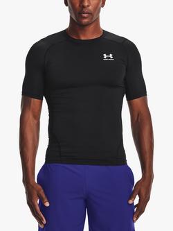 Under Armour HeatGear Armour Short Sleeve Training Top, Black/White