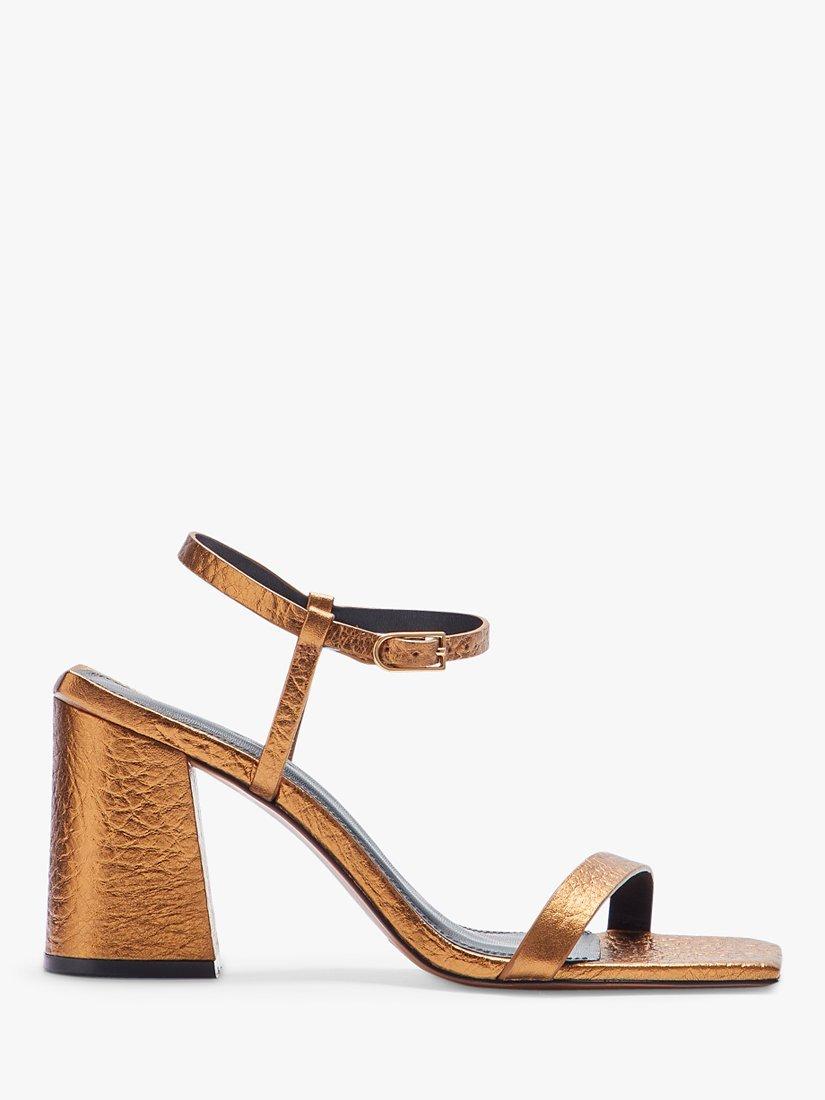 Jigsaw Parnel Metallic Leather Sandals, Gold