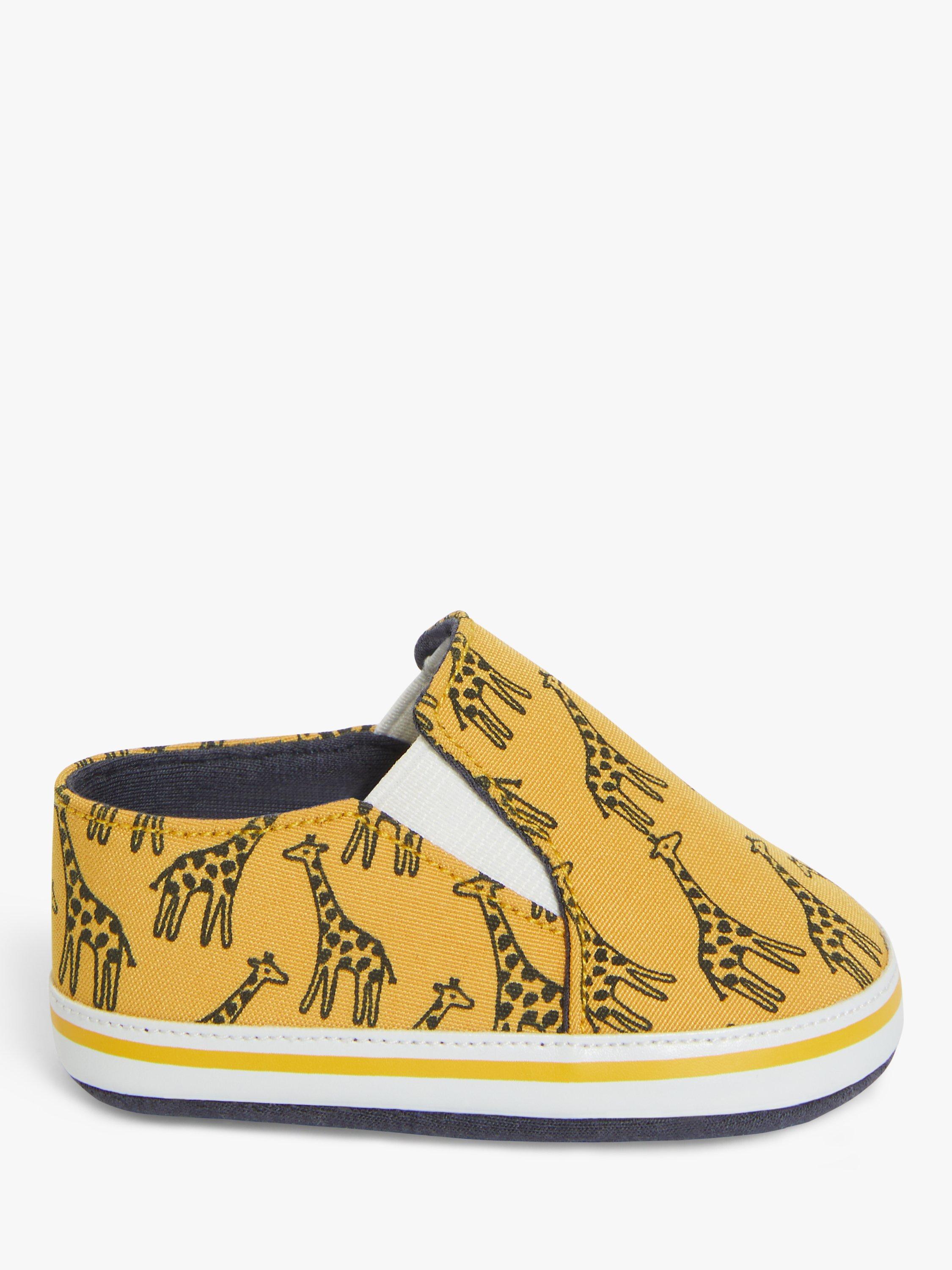 John Lewis Baby Giraffe Canvas Shoes, Yellow