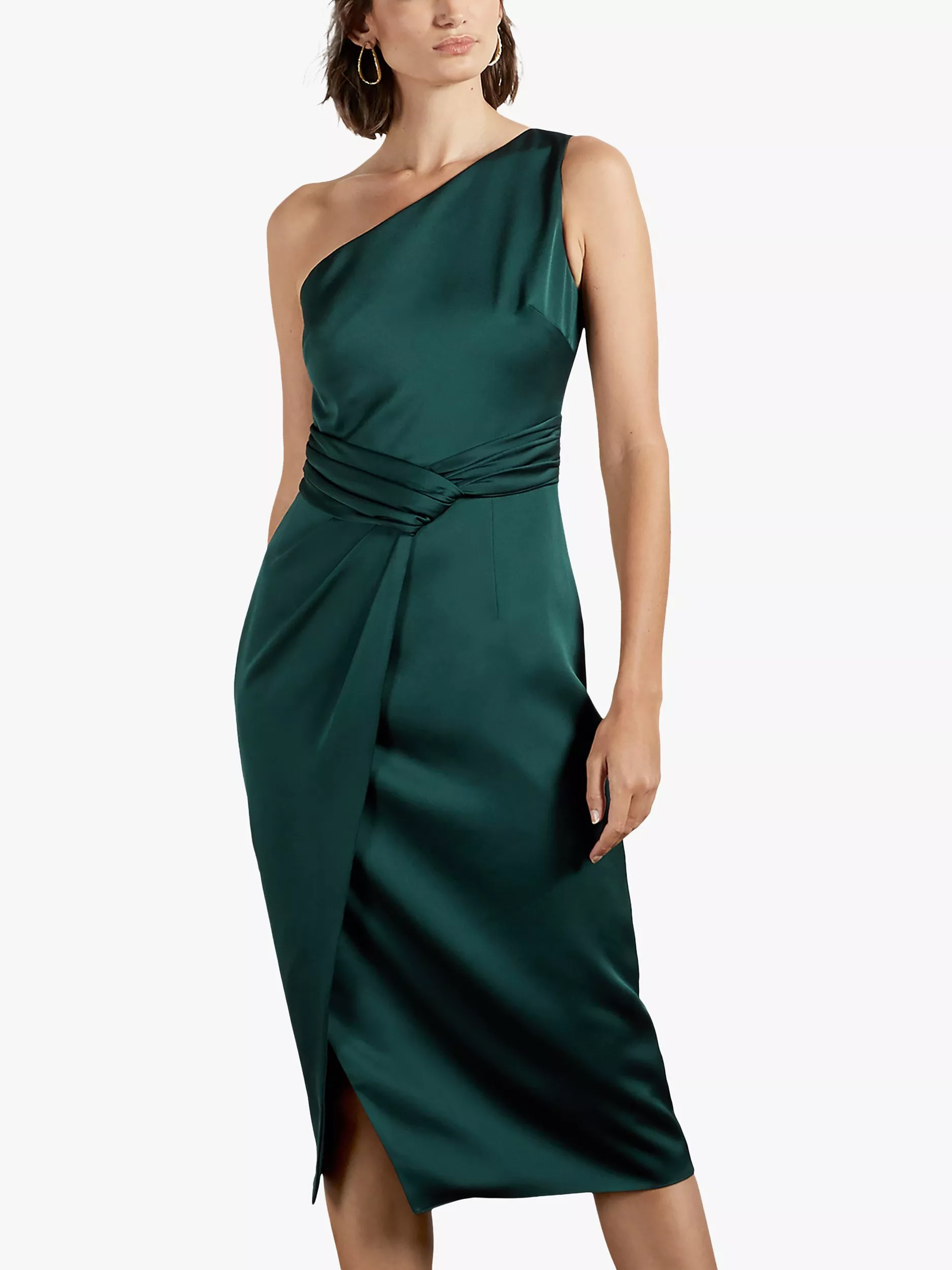 Ted Baker Zaaraa One Shoulder Dress Dark Green