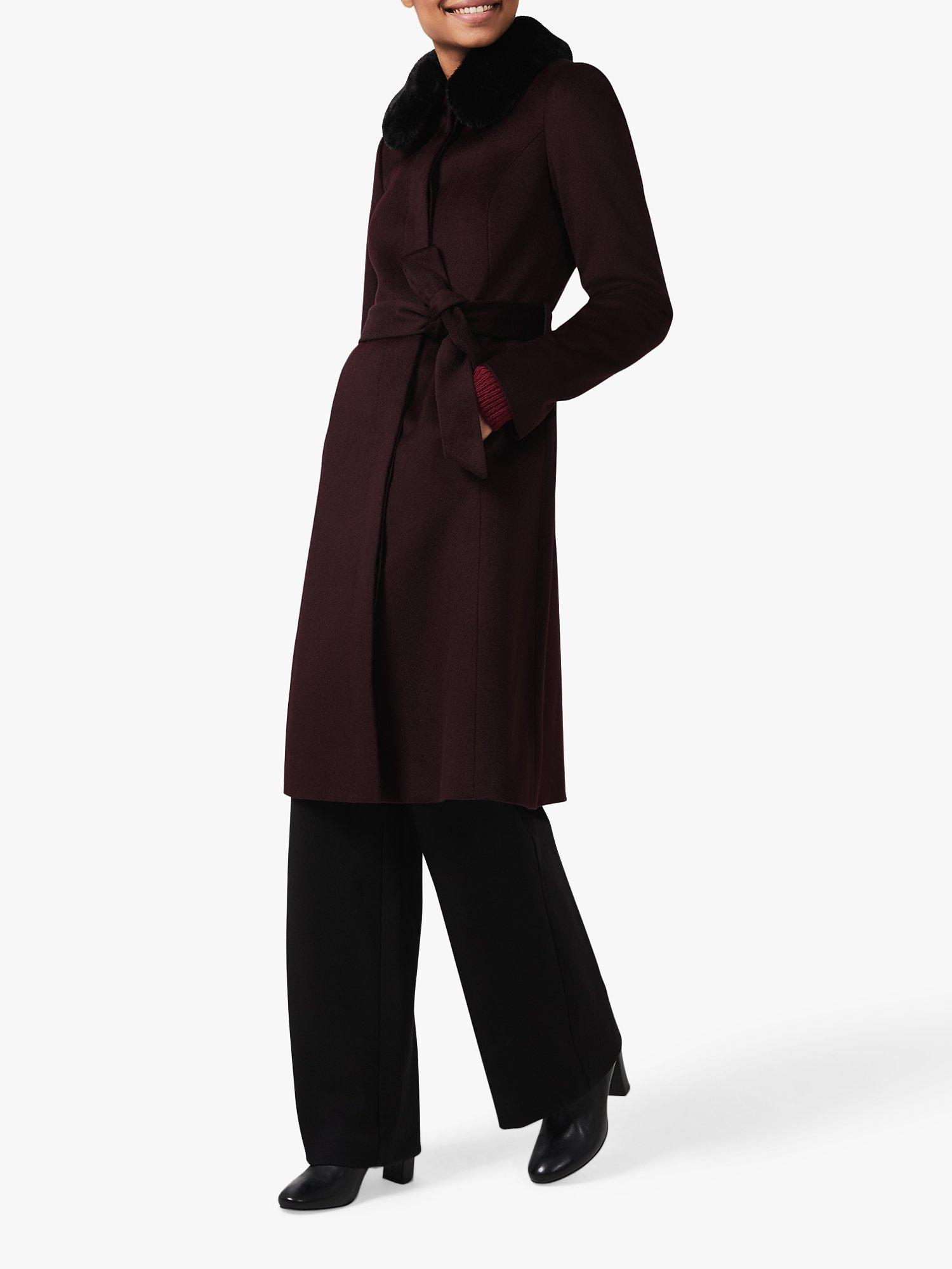 Hobbs Edeline Wool Coat Wine