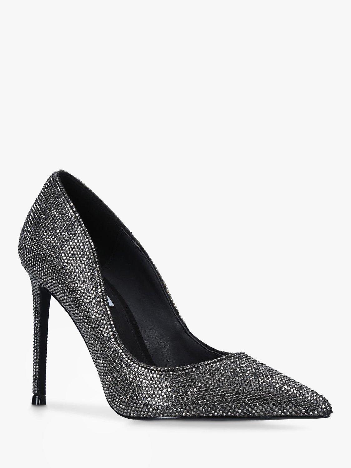 Product image 2 of 4, which shows Steve Madden Vala Stiletto Heel Embellished Court Shoes, Black, 5
