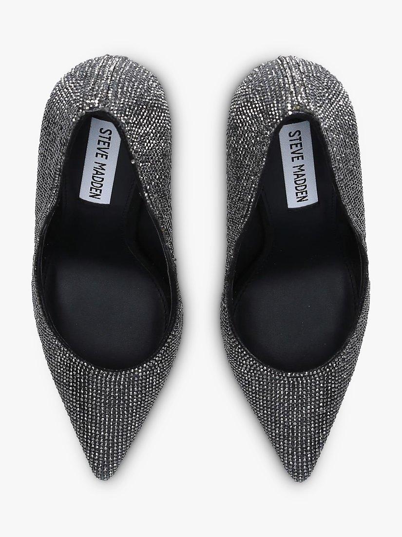 Product image 4 of 4, which shows Steve Madden Vala Stiletto Heel Embellished Court Shoes, Black, 5