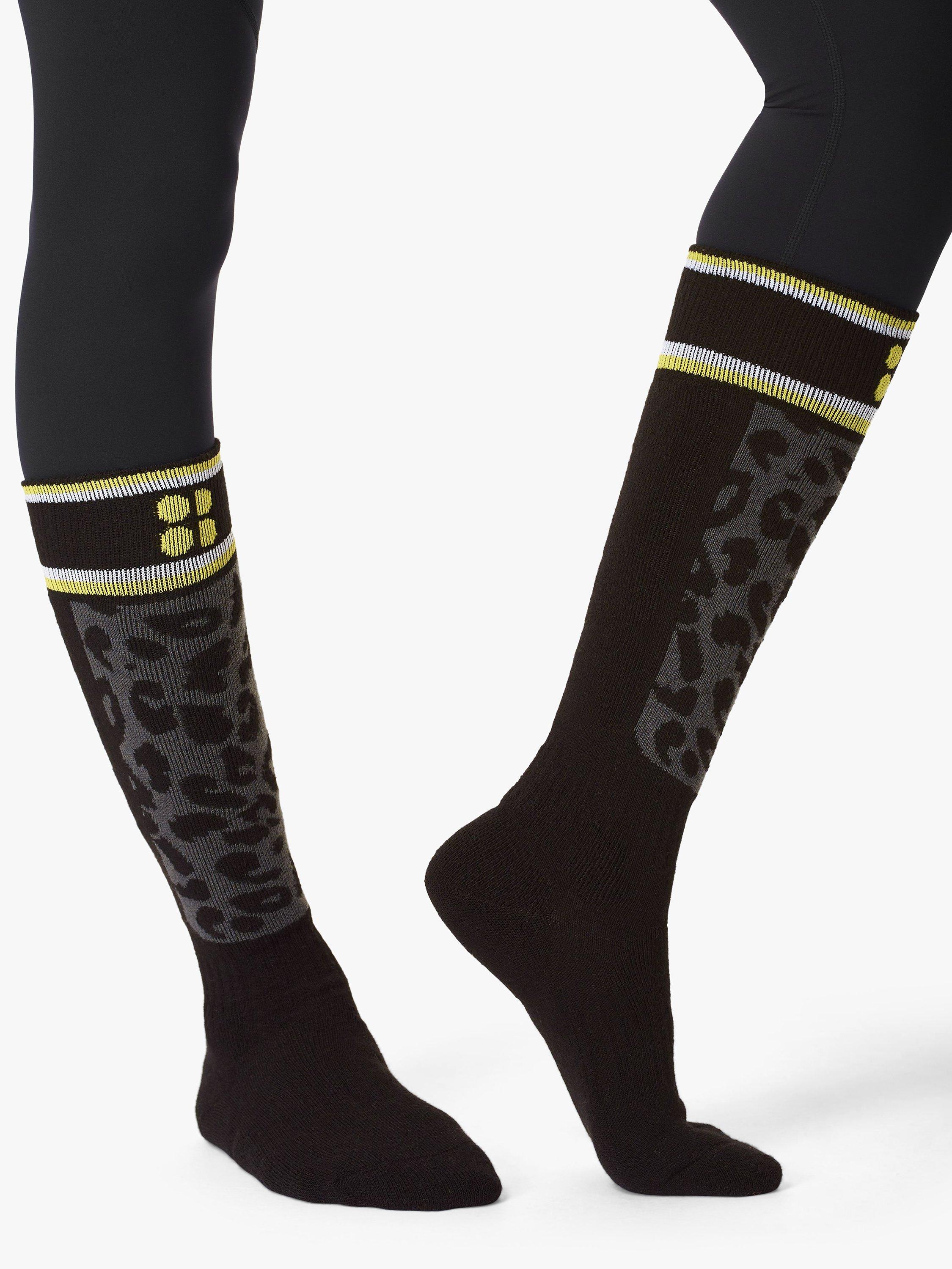 Sweaty Betty Technical Ski Socks, Slate Grey Print