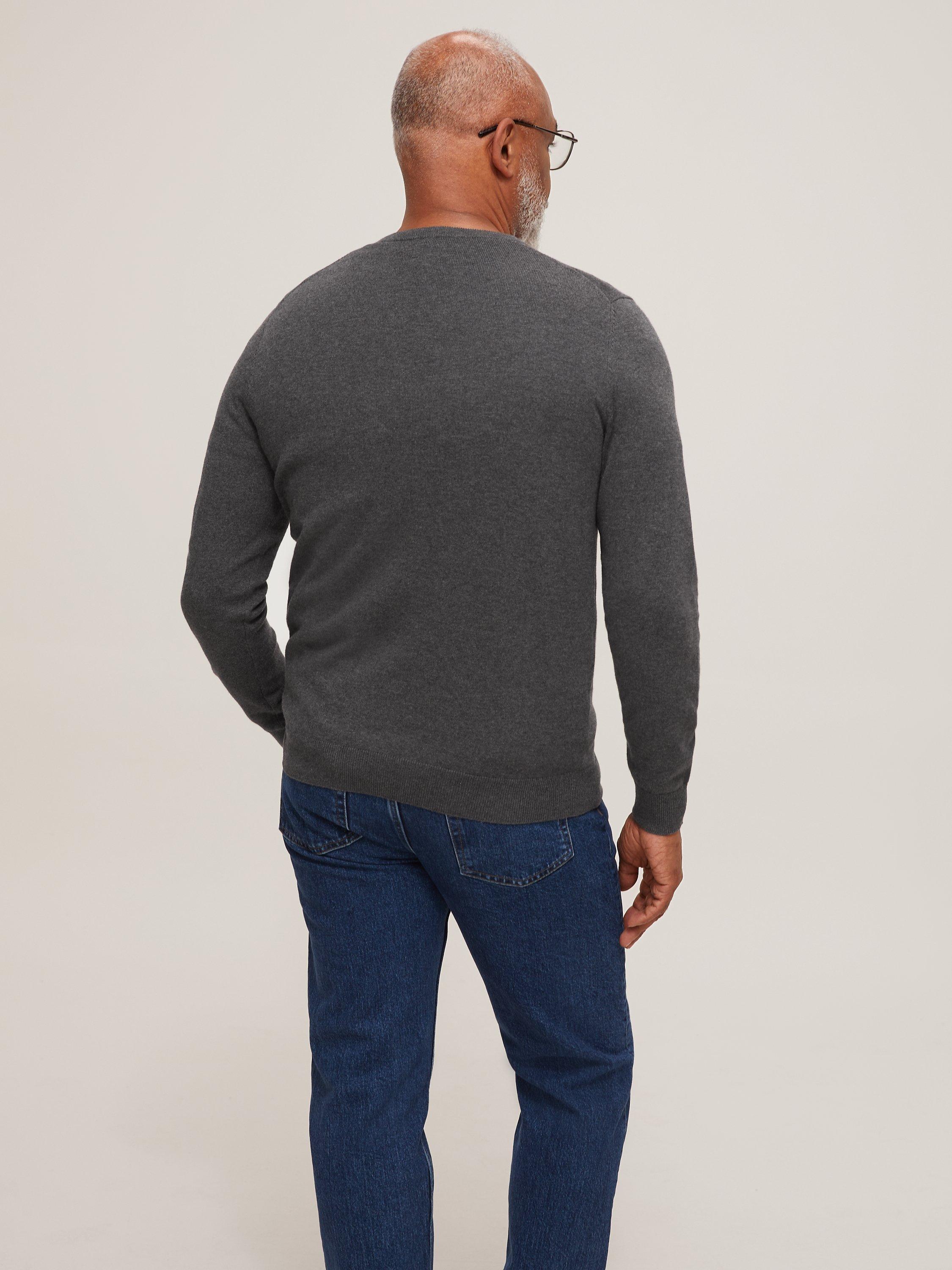 John Lewis Cotton V Neck Jumper Charcoal