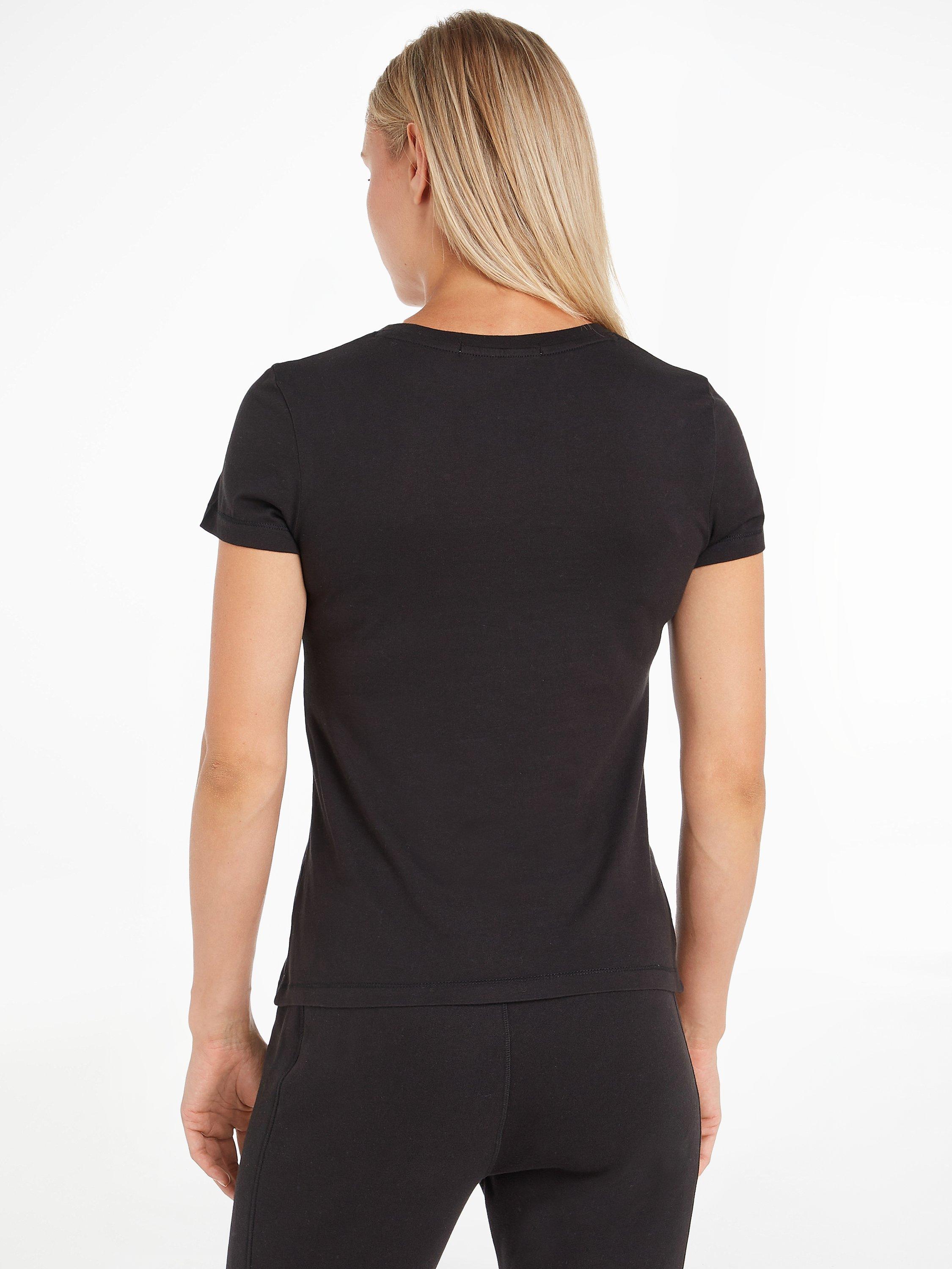 Product image 2 of 5, which shows Calvin Klein Jeans Embroidery Slim T-Shirt, CK Black, XXS