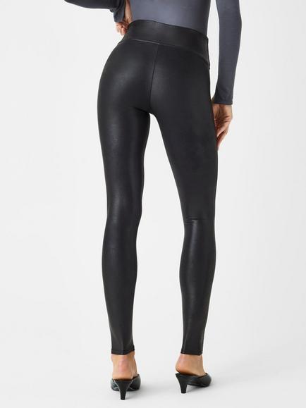 Spanx SPANXshape™ Medium Compression Faux Leather Leggings, Black - view 2, Black
