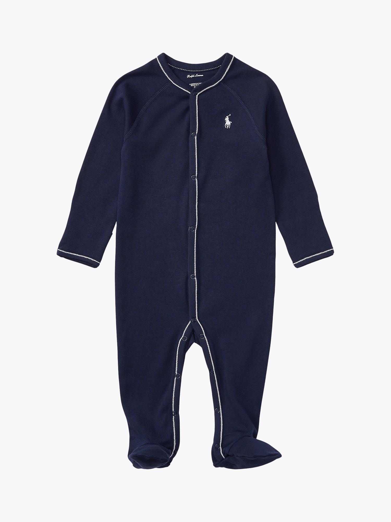 Product image 1 of 2, which shows Ralph Lauren Baby Essential Coverall, French Navy, 3 months