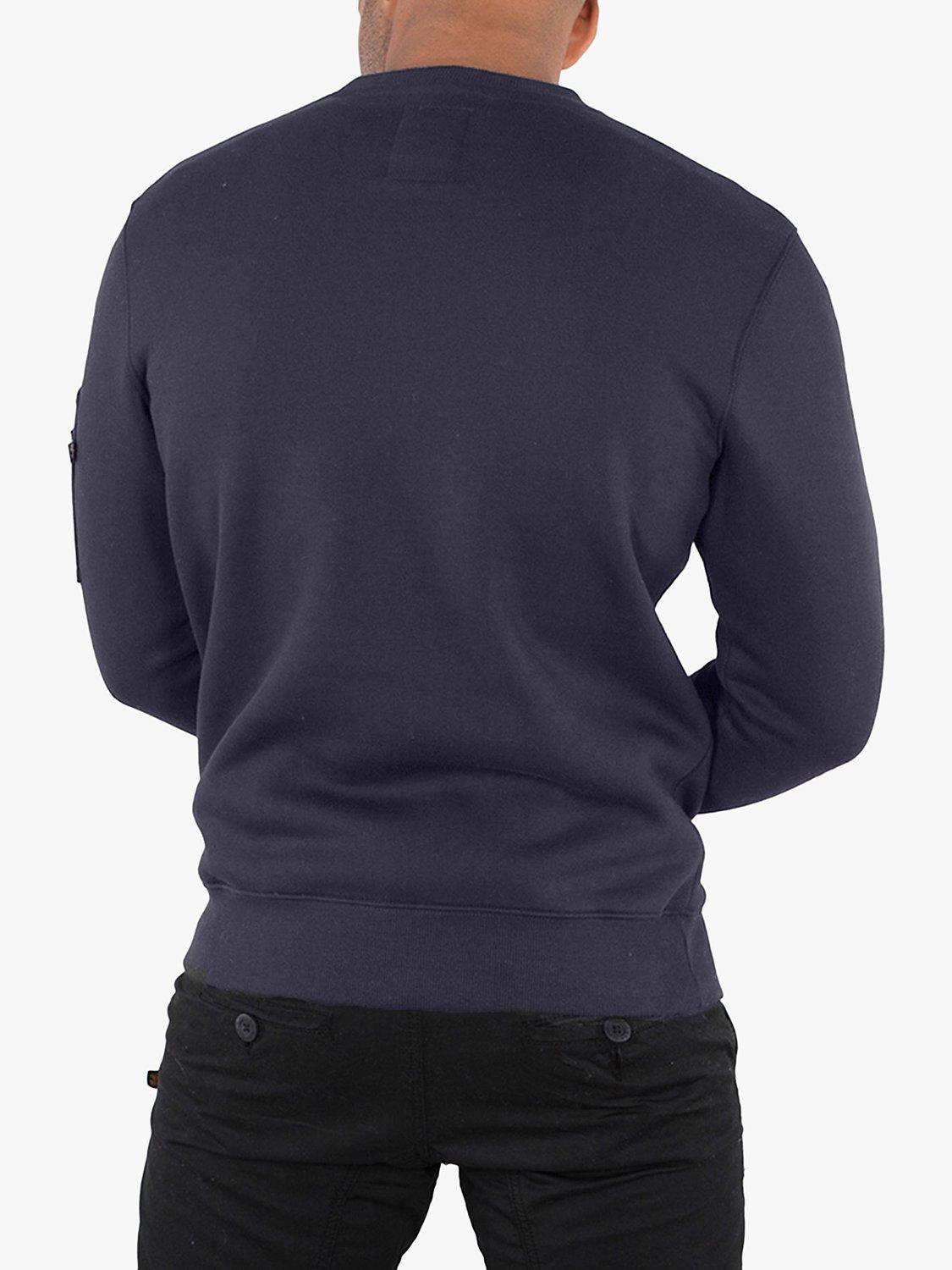 Product image 2 of 7, which shows Alpha Industries X NASA Logo Crew Neck Sweatshirt, 07 Rep Blue, XXL