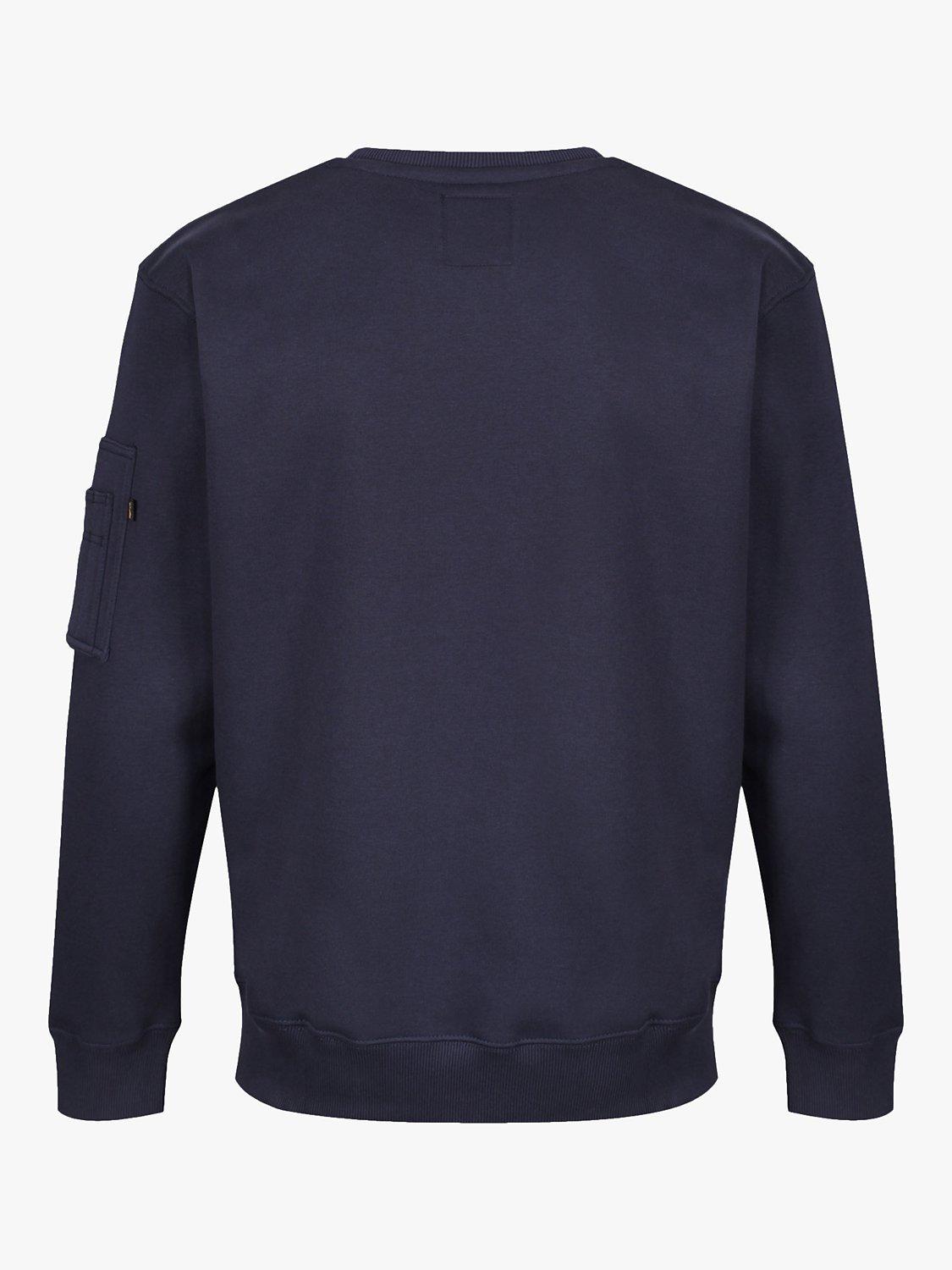 Product image 7 of 7, which shows Alpha Industries X NASA Logo Crew Neck Sweatshirt, 07 Rep Blue, XXL