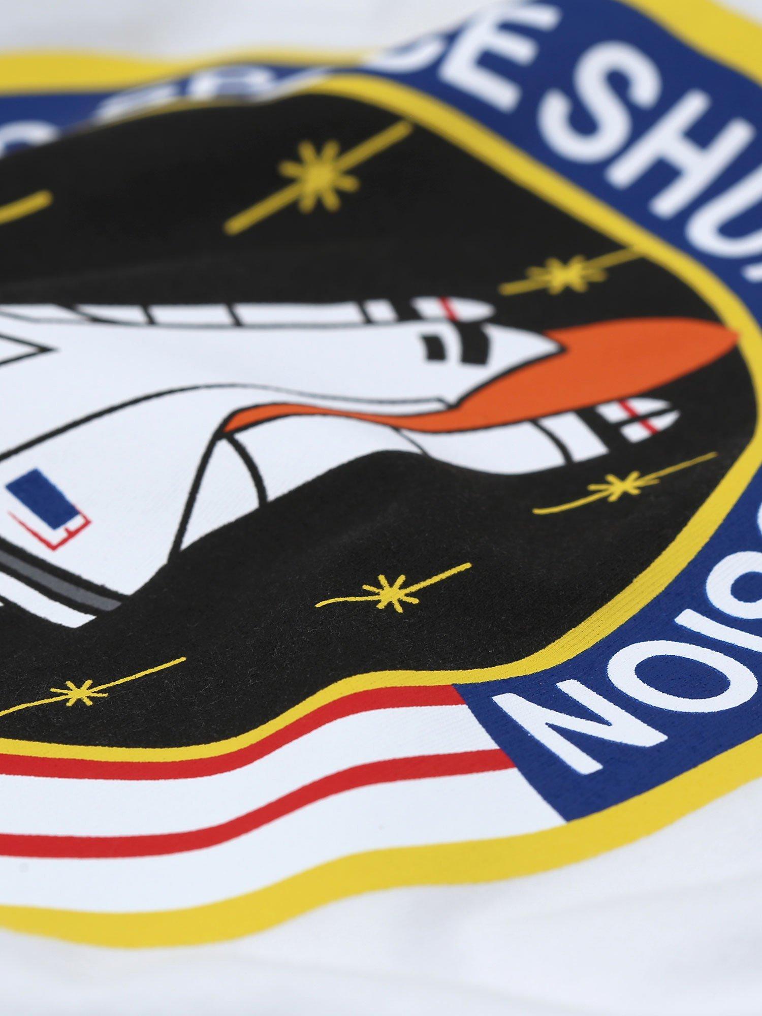 Product image 5 of 5, which shows Alpha Industries X NASA Space Shuttle Logo Crew Neck T-Shirt, 09 White, S