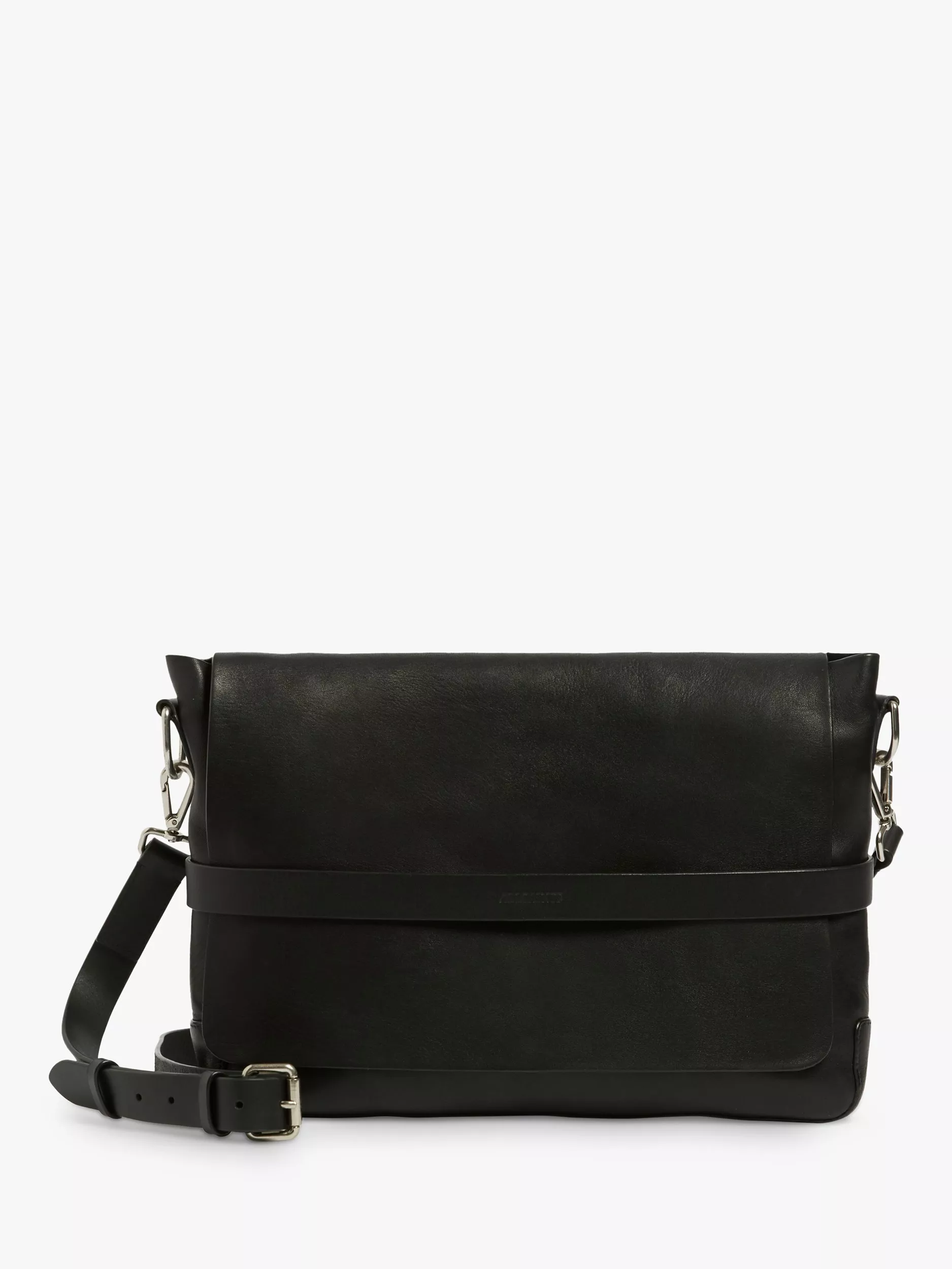 AllSaints Talbot Leather Messenger Bag Black