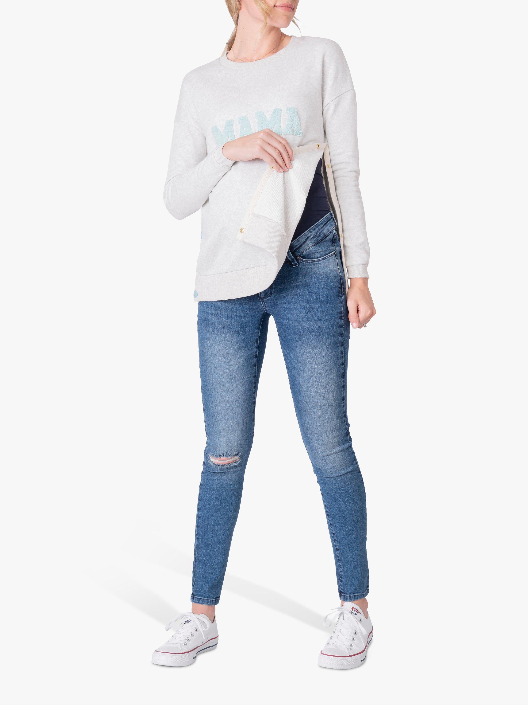 Product image 2 of 4, which shows Seraphine Mama & Mini Nursing Sweatshirt & Baby Sweatshirt, Grey Marl, L