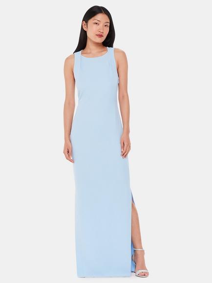 Whistles Tie Back Maxi Dress, Pale Blue
