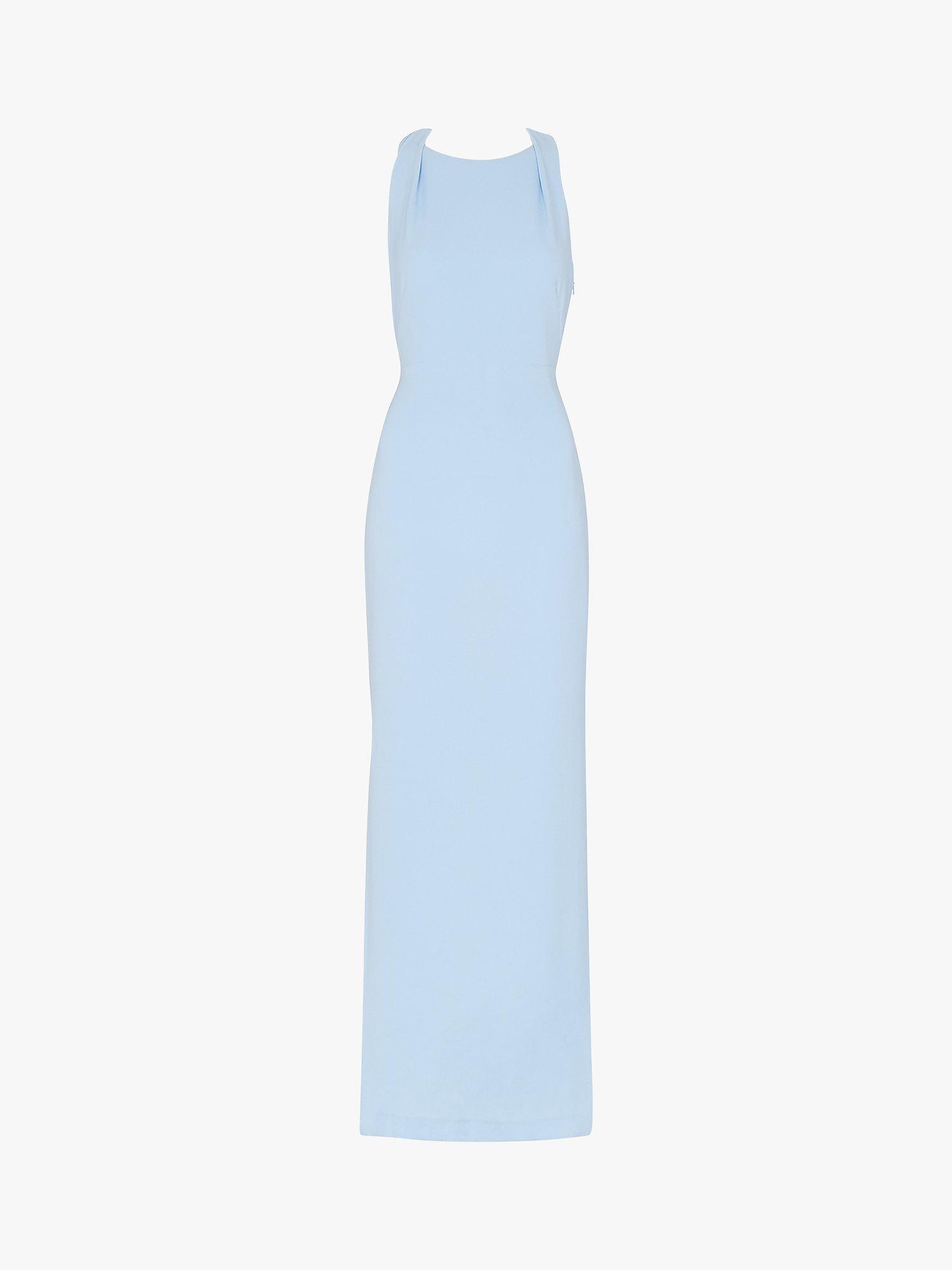 Whistles Tie Back Maxi Dress, Pale Blue, 8