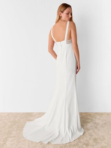 Whistles Lina Lace Wedding Maxi Dress, Ivory - view 2, Ivory