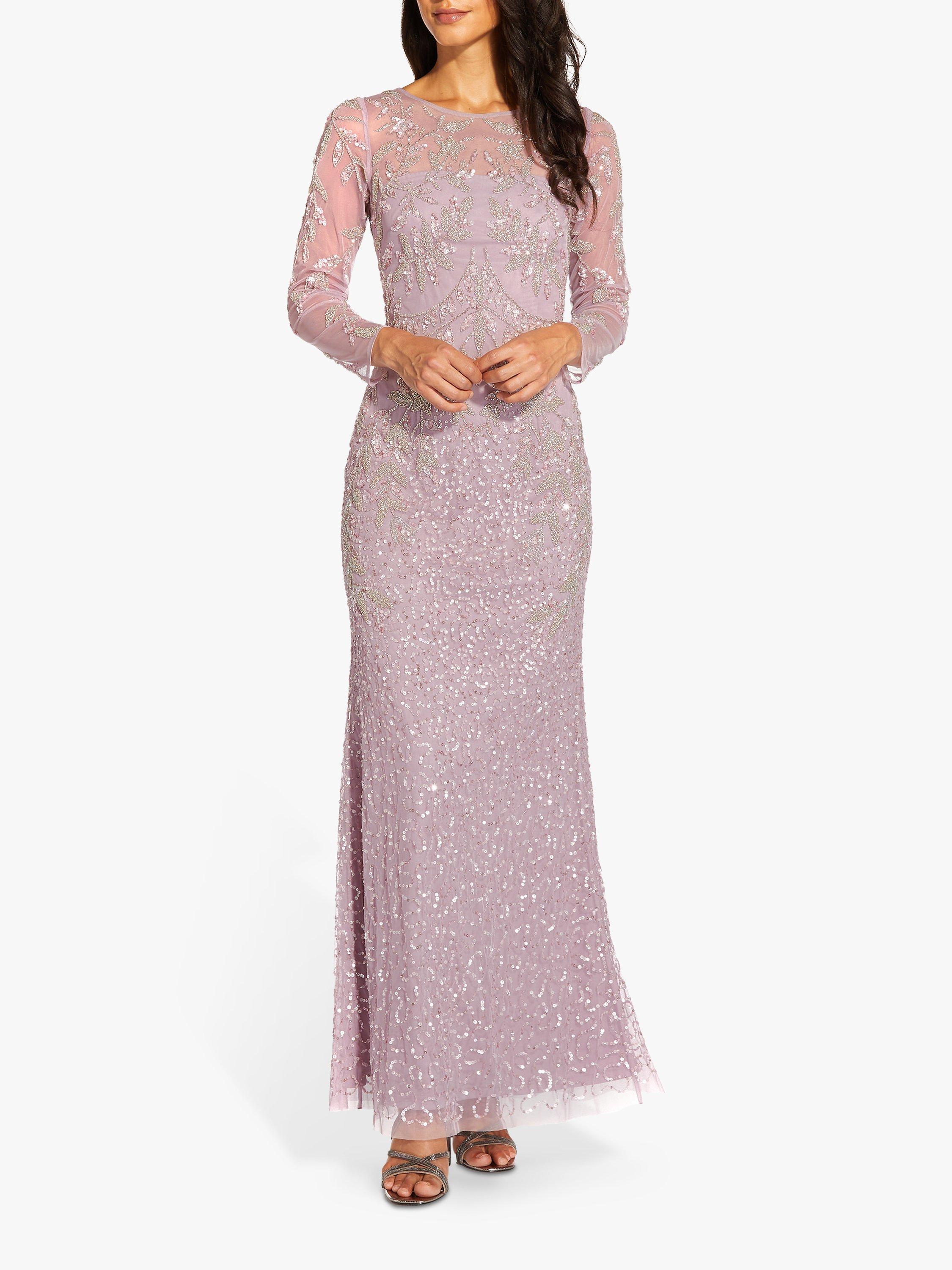 Adrianna Papell Beaded Overlay Floral Maxi Dress, Vintage Gardenia