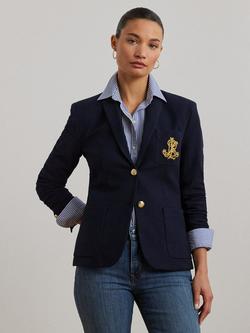 Lauren Ralph Lauren Anfisa Patch Jacquard Blazer, Navy