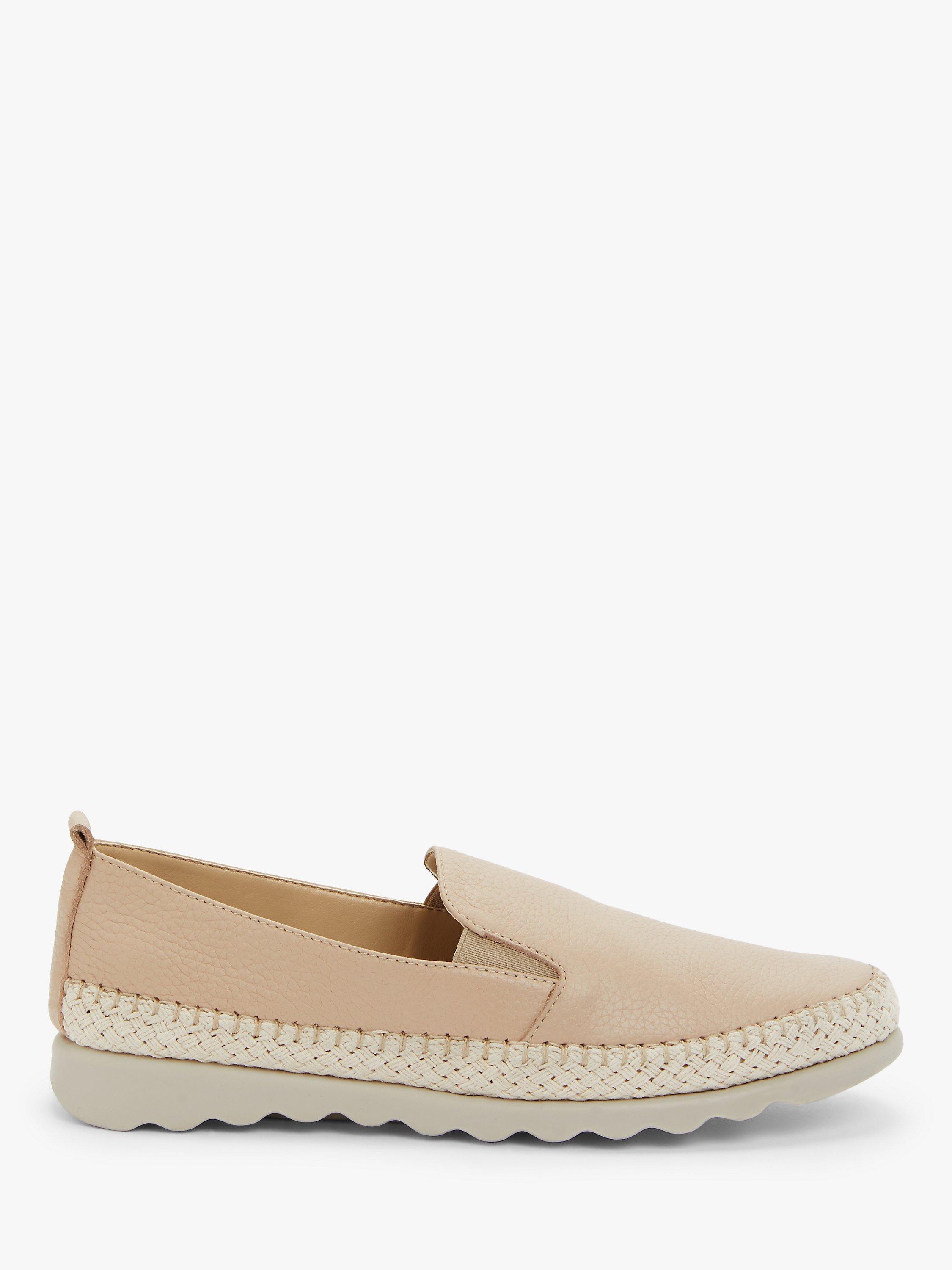 John Lewis Designed for Comfort Gazal Leather Slip On Loafers, Natural, 3