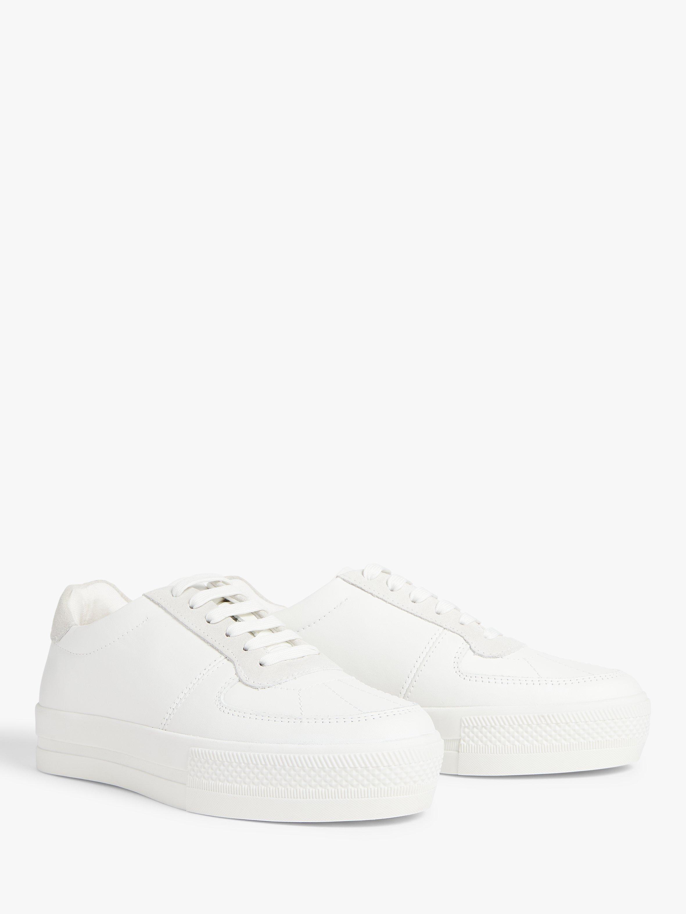 Kin New Elton Leather Flatform Trainers, Off White