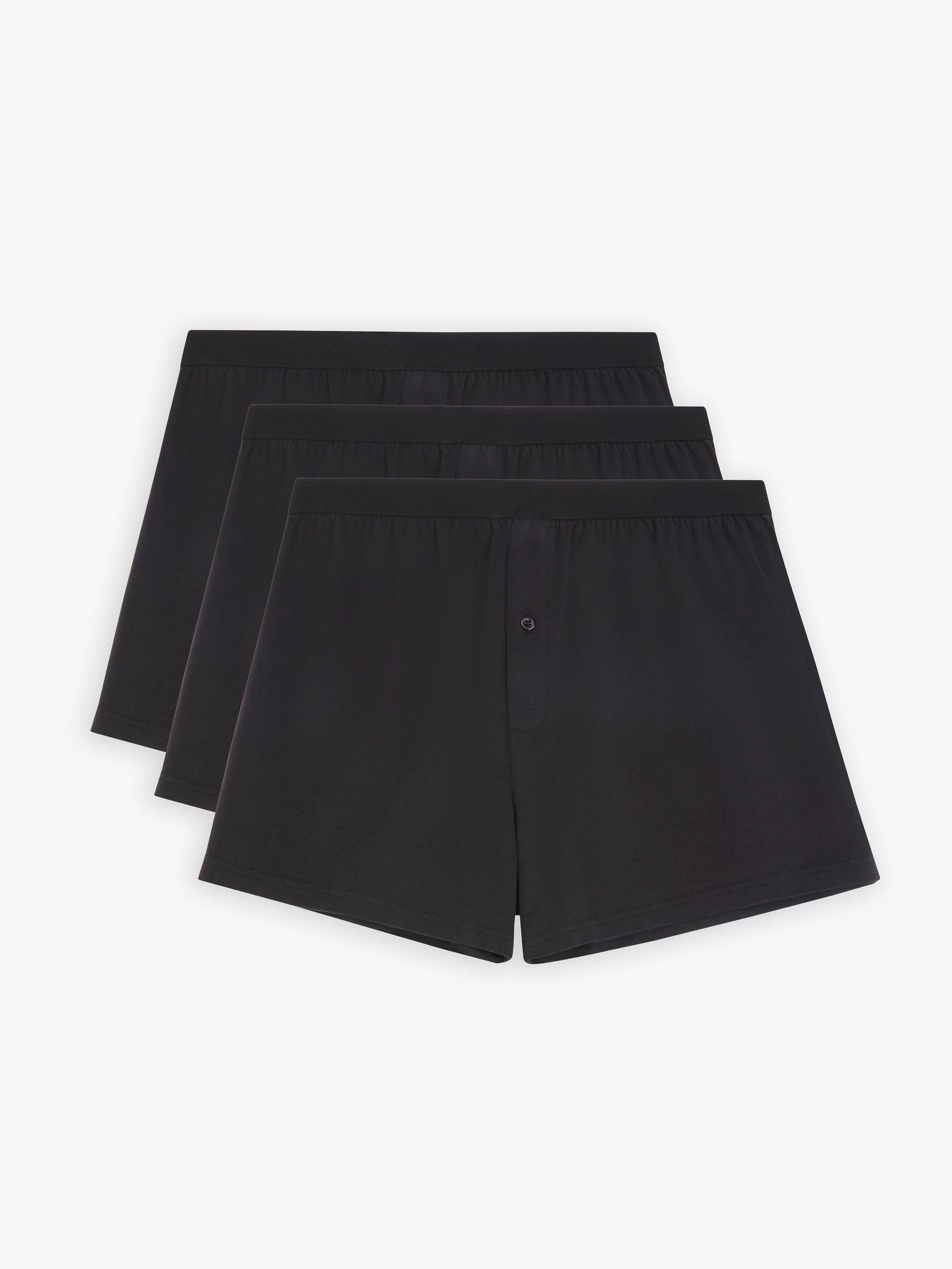 Product image 1 of 5, which shows John Lewis ANYDAY Jersey Boxers, Pack of 3, Black, S