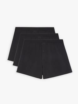 John Lewis ANYDAY Jersey Boxers, Pack of 3, Black, Black
