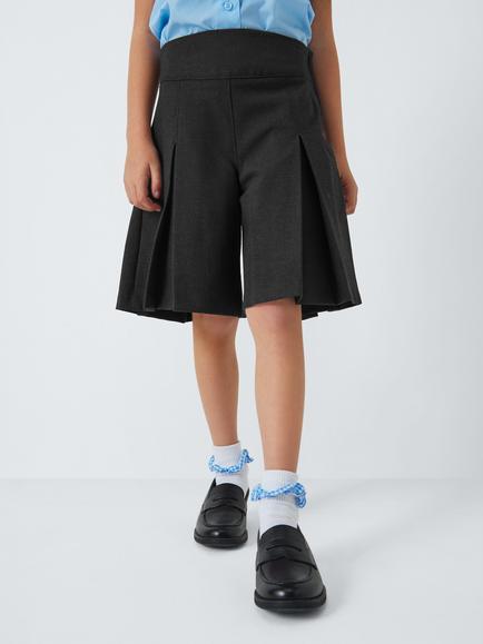 John Lewis Girls' Adjustable Waist School Culottes, Grey, Grey