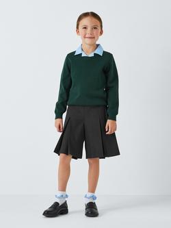 John Lewis Girls' Adjustable Waist School Culottes, Grey - view 2, Grey