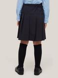 John Lewis Girls' Adjustable Waist Panel Pleated School Skirt, Navy