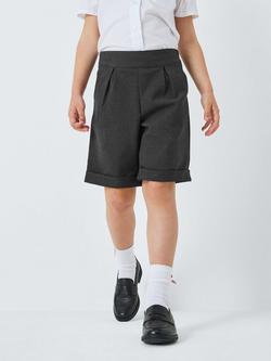 John Lewis Girls' Adjustable Waist City School Shorts, Grey