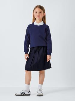 John Lewis Girls' Pleated School Skirt - view 2, Navy