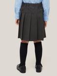 John Lewis Girls' Adjustable Waist Panel Pleated School Skirt, Grey