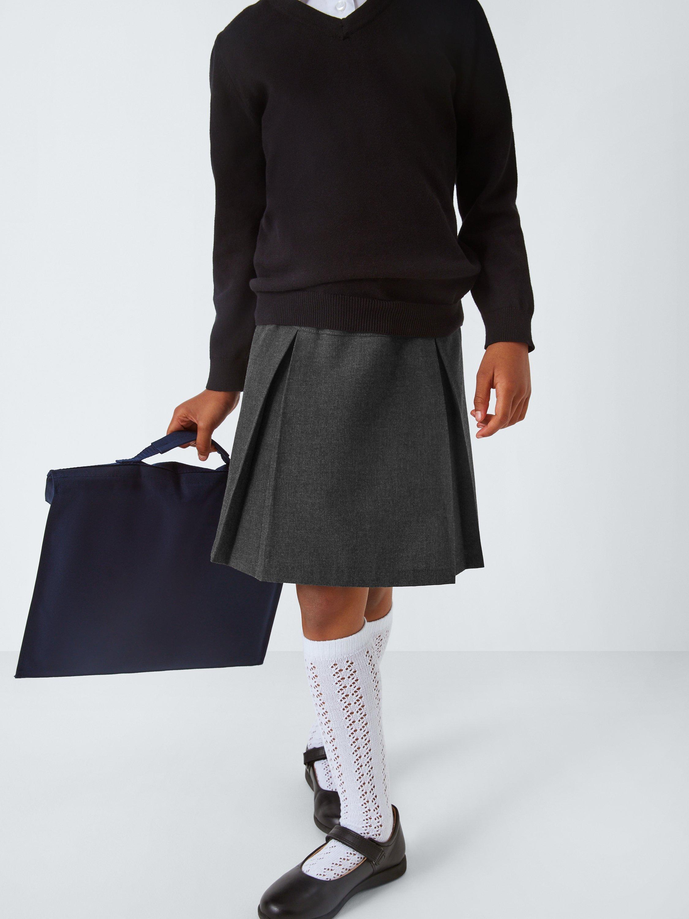 Product image 4 of 6, which shows John Lewis ANYDAY Girls' Adjustable Waist School Skirt, Pack of 2, Grey, 3 years