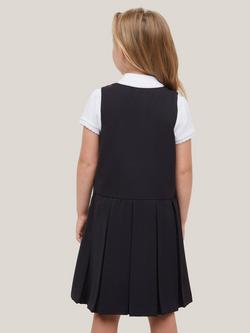 John Lewis Girls' Box Pleat Tunic - view 2, Navy