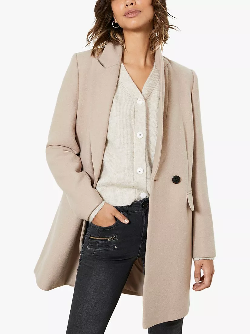 Mint velvet cream double breasted coat hotsell