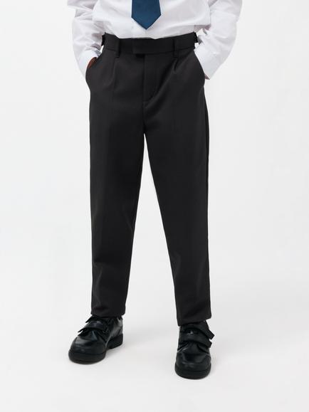John Lewis Boys' Adjustable Waist Tailored School Trousers, Black