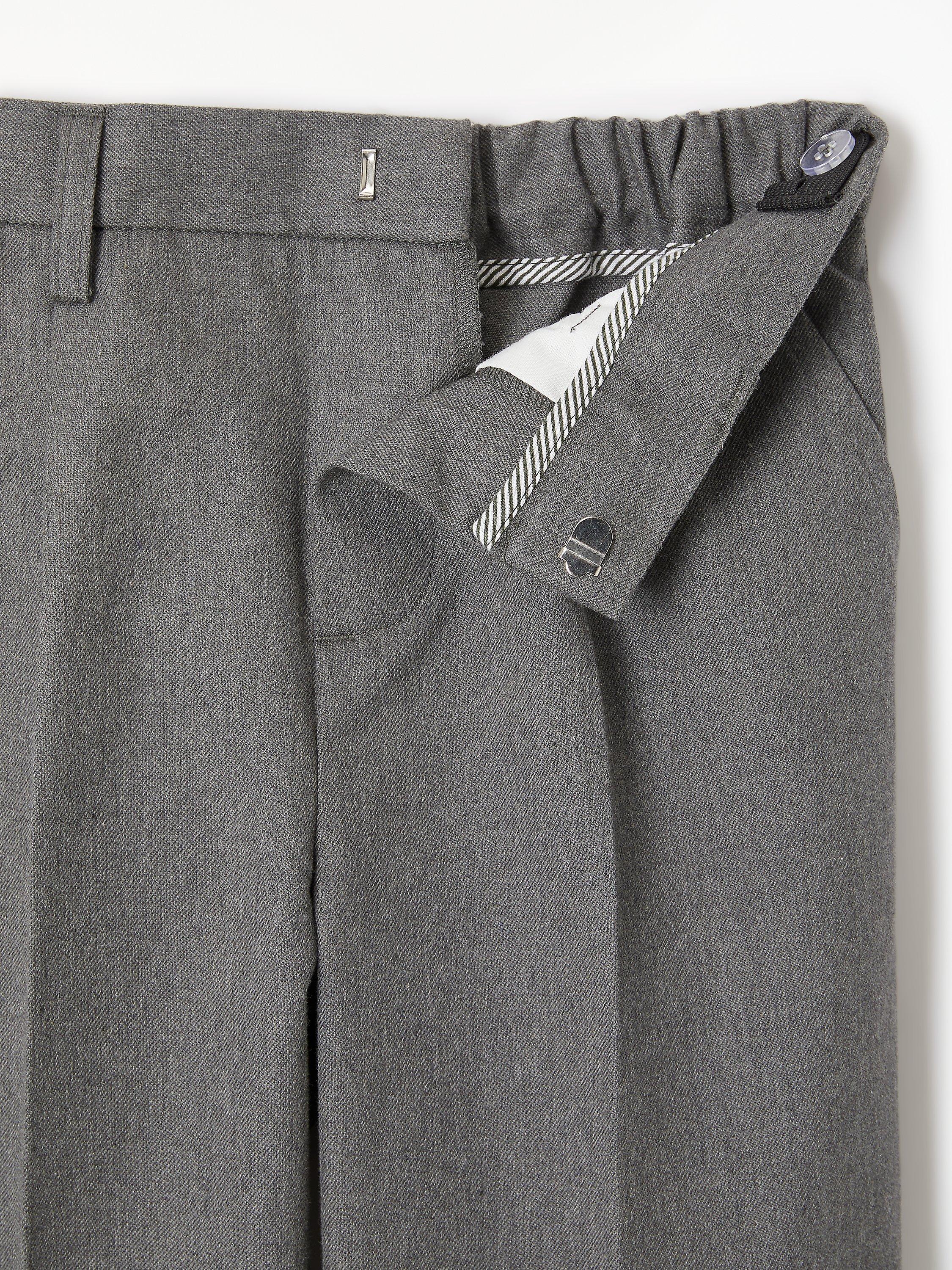 Product image 6 of 8, which shows John Lewis Boys' Adjustable Waist Straight Leg Cotton School Trousers, Grey, 18 years