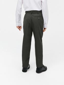 John Lewis Boys' Adjustable Waist Tailored School Trousers - view 2, Grey