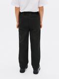 John Lewis Boys' Regular Fit Adjustable Waist School Trousers, Black