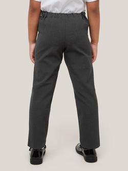 John Lewis Girls' Adjustable Waist Pull On School Trousers, Grey - view 2, Grey