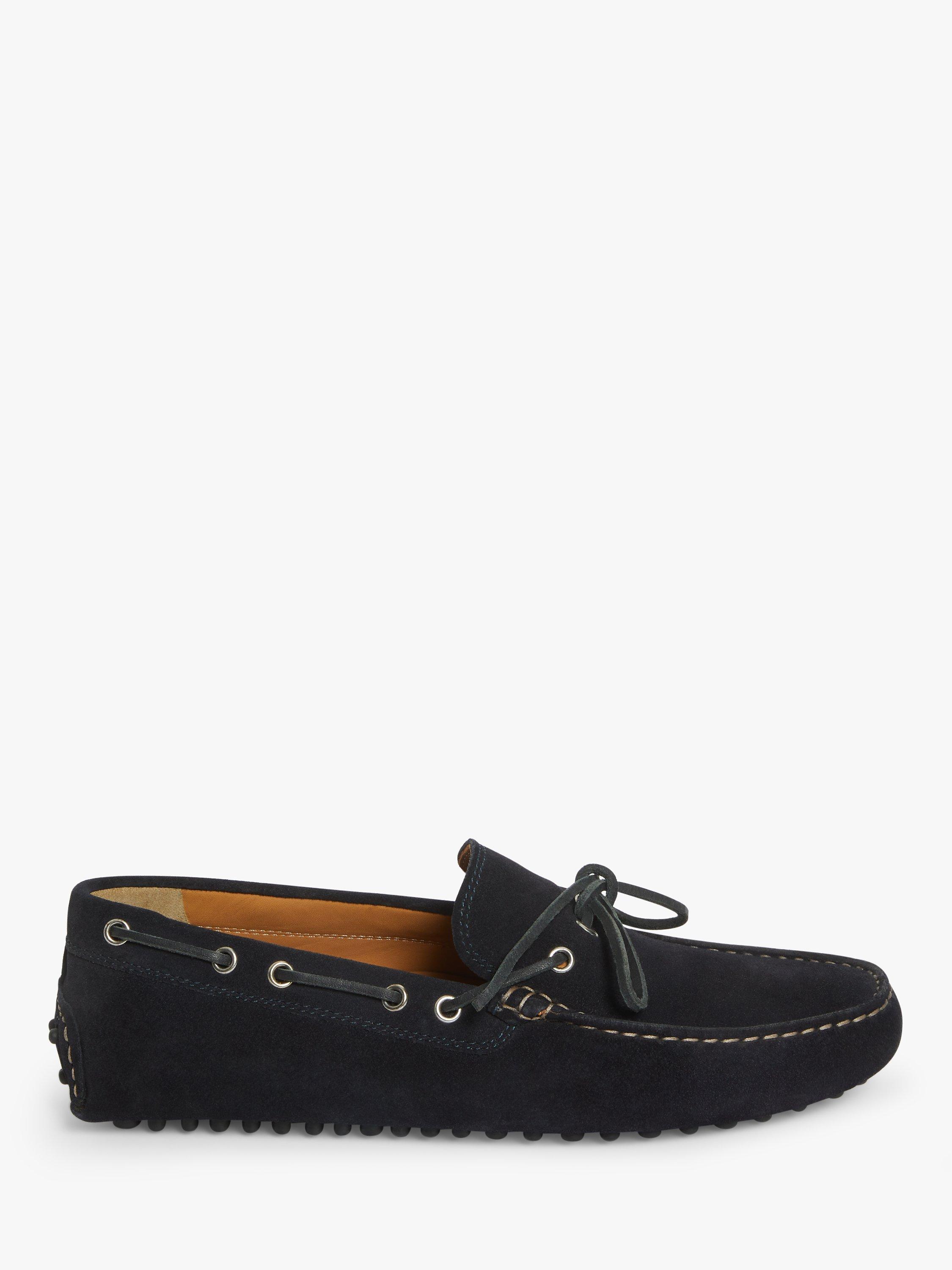 John Lewis Suede Driving Shoes, Navy
