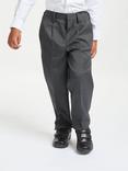 John Lewis Boys' Adjustable Waist Generous Fit Stain Resistant School Trousers