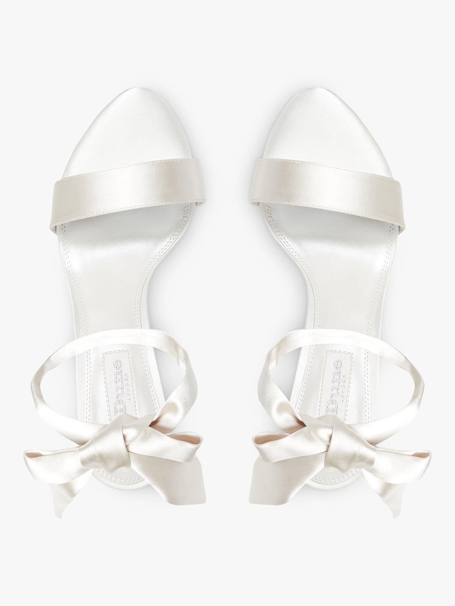 Dune Bridal Collection Mirelle Satin Ribbon Tie Sandals, Ivory, 3