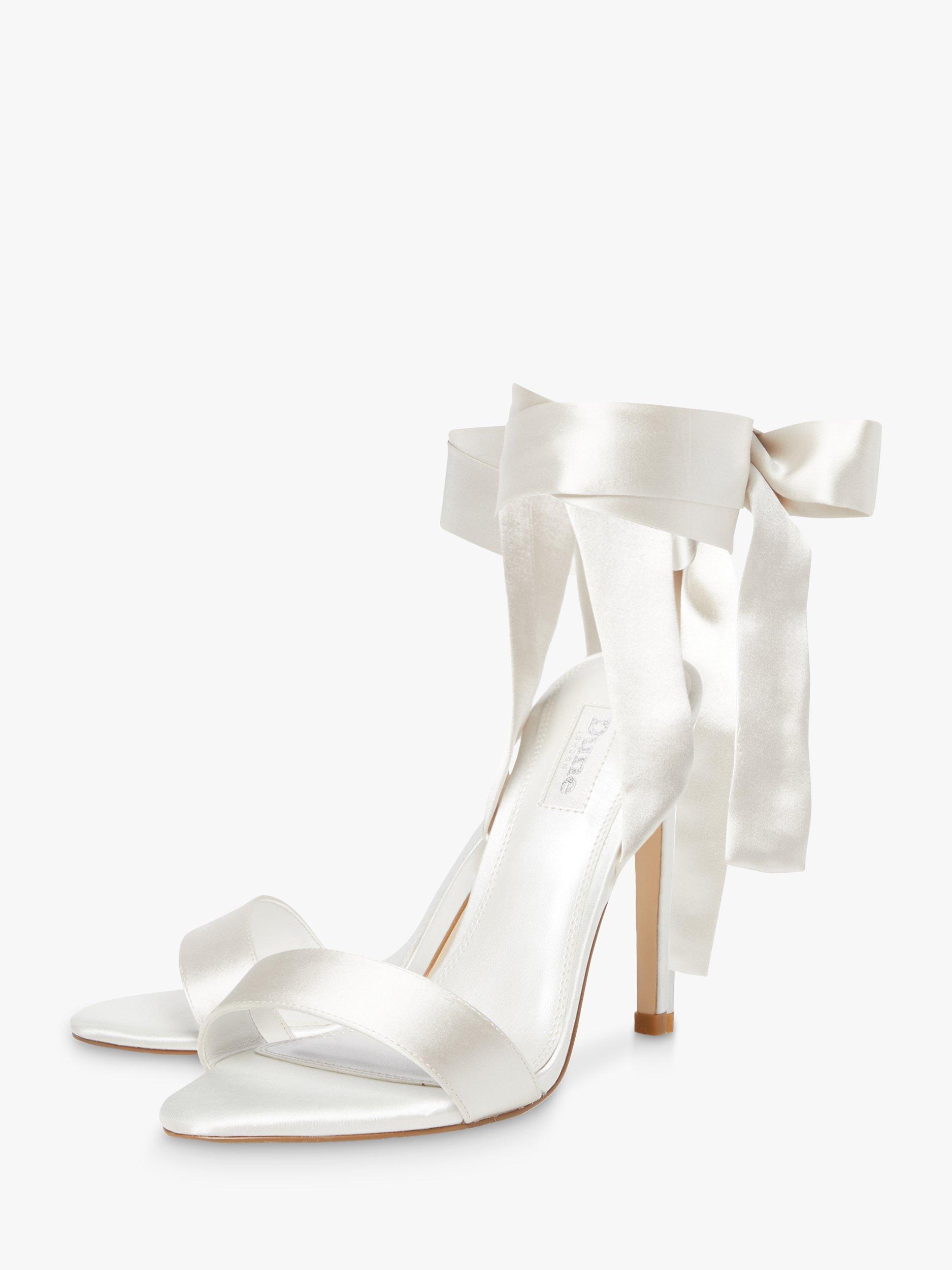 Dune Bridal Collection Mirelle Satin Ribbon Tie Sandals, Ivory, 3